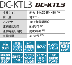 DC-KTL2 機能一覧